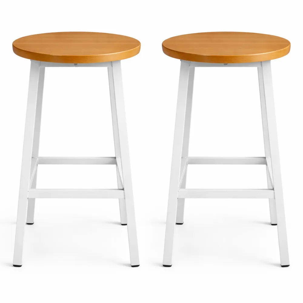 Set de 2 tabourets de bar modernes en bois et métal