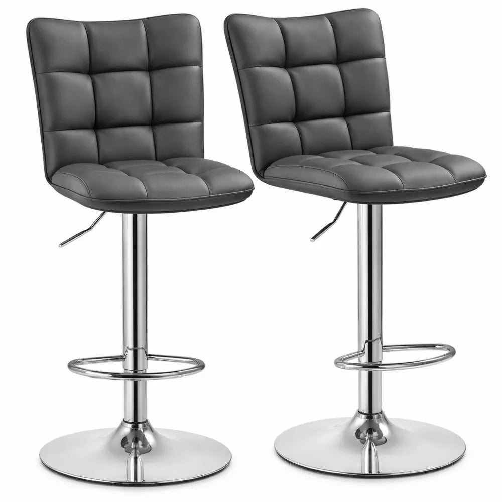 Paire de tabourets de bar réglables en hauteur, assise pivotante 360°, pour cuisine et comptoir