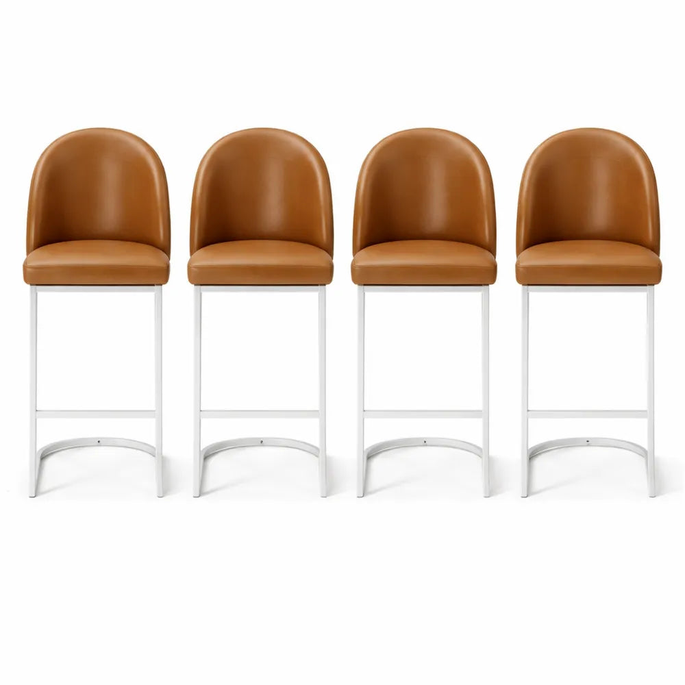Tabourets de bar extérieurs résistants en métal et cuir synthétique