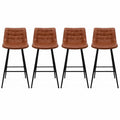Ensemble de 4 chaises de bar style vintage marron