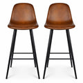 Lot de 2 Tabourets de Bar Vintage avec Dossier et Repose-Pieds