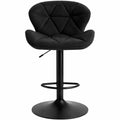 Chaise de Bar Réglable, Siège en Velours avec Dossier