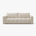 Canapé Convertible 3 Places avec Coffre de Rangement, Tissu Bouclette Beige