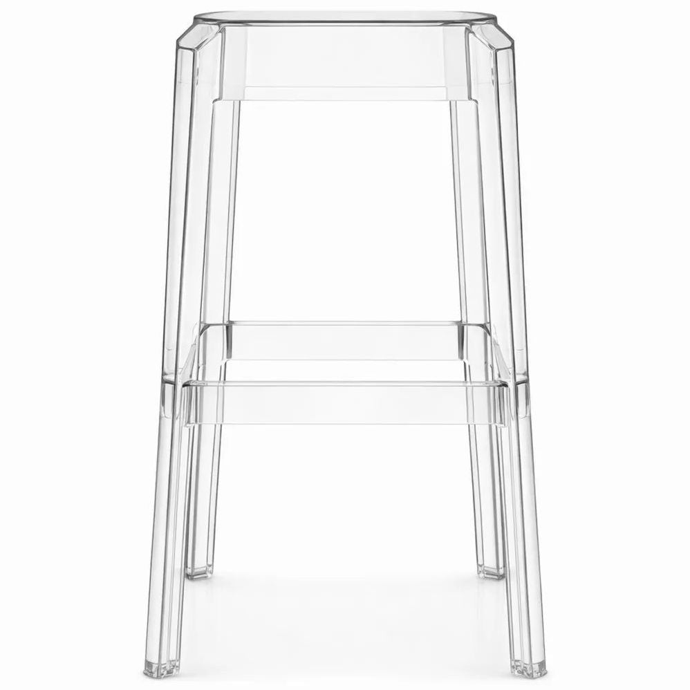 Tabouret de Bar Transparent Empilable 75 cm, Design Épuré