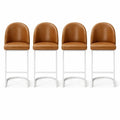 Tabourets de Bar Extérieurs Résistants, Métal Galvanisé et Cuir Synthétique
