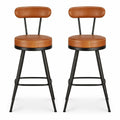 Lot de 2 Tabourets de Bar Pivotants 65 cm, Design Mi-siècle, Marron Caramel