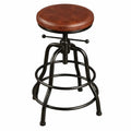 Tabouret de Bar Réglable en Similicuir avec Repose-Pieds, Style Néorétro