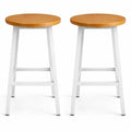 Set de 2 Tabourets de Bar Modernes, Structure Bois et Métal