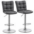Paire de Tabourets de Bar Réglables, Assise Pivotante 360°, Cuisine et Comptoir